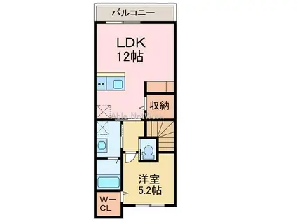 MAISON CRECIA(1LDK/2階)の間取り写真