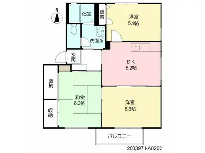 エミネンス明磧 I(3DK/2階)の間取り写真