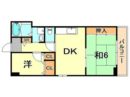 カメリアハウス(2DK/3階)の間取り写真