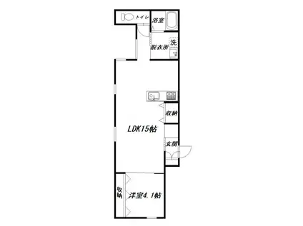 アリート(1LDK/1階)の間取り写真