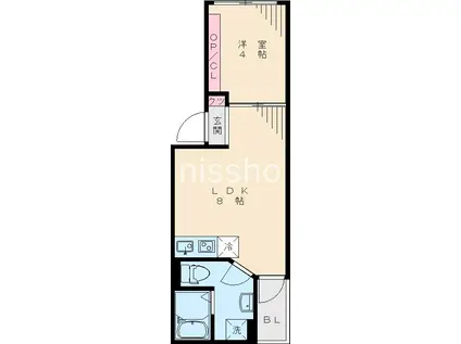 ラ キューブ新宿(1LDK/5階)の間取り写真