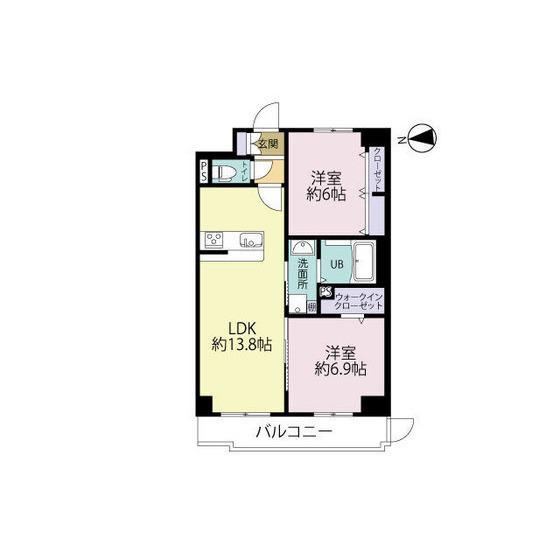 エルグランド二日市(2LDK/3階)の間取り写真