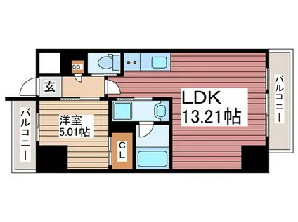 プレジオ西新井(1LDK/10階)の間取り写真