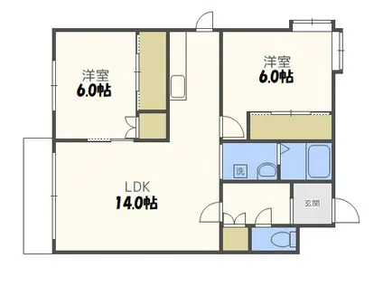 昇光ハイツ(2LDK/2階)の間取り写真