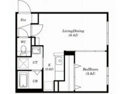 シティレジデンス北36条(1LDK/2階)の間取り写真