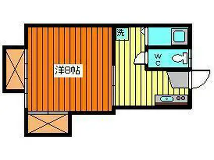 AKハイツ(1K/2階)の間取り写真