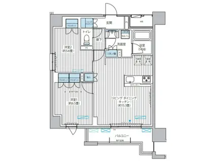 メゾン クロロ(2LDK/7階)の間取り写真