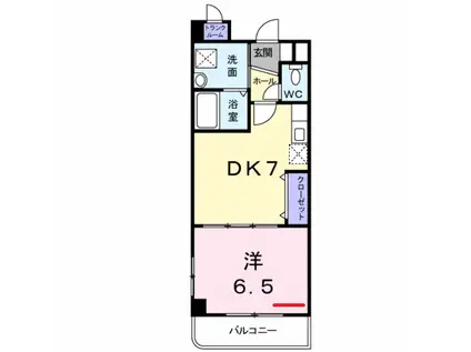 プロフィット牧志(1DK/3階)の間取り写真