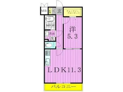 ピエール マルミット 1(1LDK/1階)の間取り写真