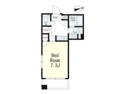 ザ・パークハウス浅草橋西レジデンス(1K/8階)の間取り写真