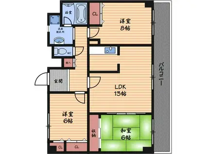 アンクレーゼ(3LDK/3階)の間取り写真