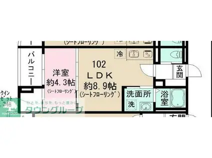 東京都練馬区上石神井南町計画(1LDK/1階)の間取り写真