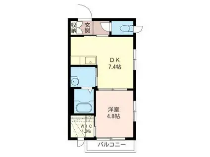 ジャスパー(1DK/2階)の間取り写真