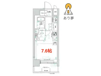 クラリッサ横浜アレッタ(ワンルーム/3階)の間取り写真