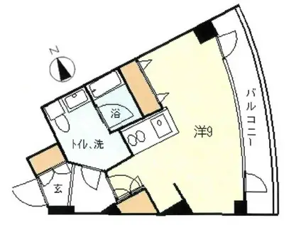 リビエール宮崎台(ワンルーム/2階)の間取り写真