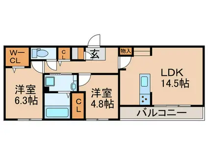 ALTAMAISON東雲(2LDK/1階)の間取り写真