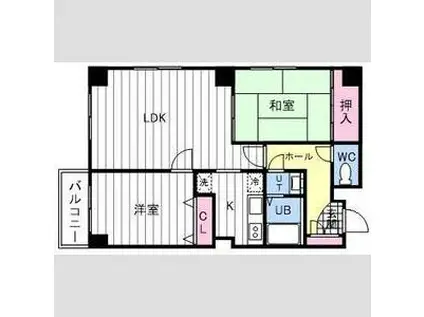 アルファスクエア北23条(2LDK/2階)の間取り写真