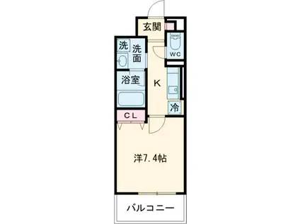 ファスティーナ本陣(1K/6階)の間取り写真