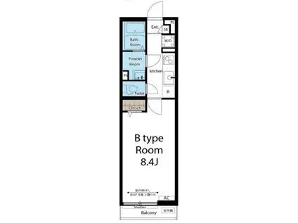リブリフィールエム川崎(1K/2階)の間取り写真