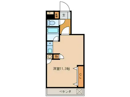 悠山荘(ワンルーム/3階)の間取り写真