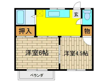 藤ハイツ(2K/2階)の間取り写真