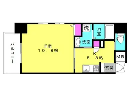 ライフタウンIII(1K/8階)の間取り写真