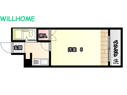 ＪＲ紀勢本線 和歌山市駅 徒歩6分 3階建 築35年(1K/2階)の間取り写真