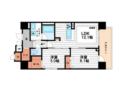 IBC RESIDENCE ウエスト(2LDK/4階)の間取り写真