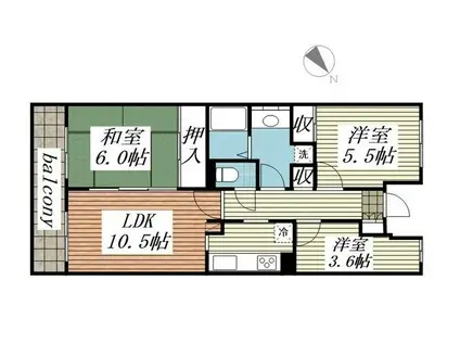 クレールメゾン(3LDK/3階)の間取り写真