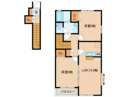 ARDOR(2LDK/2階)の間取り写真