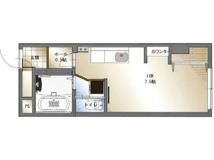 木の花ハイツ(1K/2階)の間取り写真