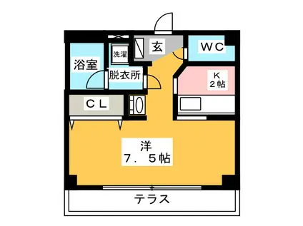 メゾン フリーデ(1K/2階)の間取り写真