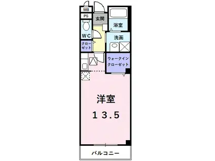 シェアーウエスト(ワンルーム/1階)の間取り写真