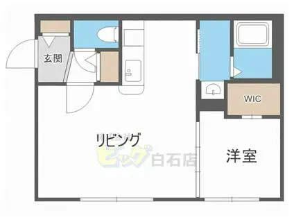 LA CASA DEL SOLE(1LDK/3階)の間取り写真