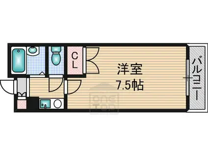 モアクレスト(1K/3階)の間取り写真