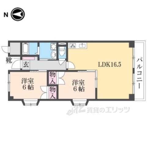 メゾン佐保B(2LDK/5階)の間取り写真