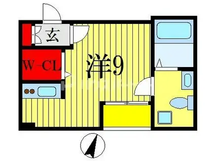 コスモスヒルズ千葉(ワンルーム/3階)の間取り写真