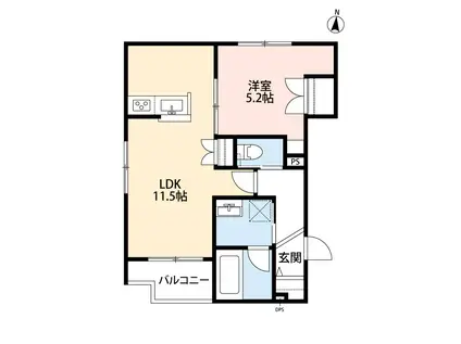 東大泉6丁目メゾン(1LDK/2階)の間取り写真