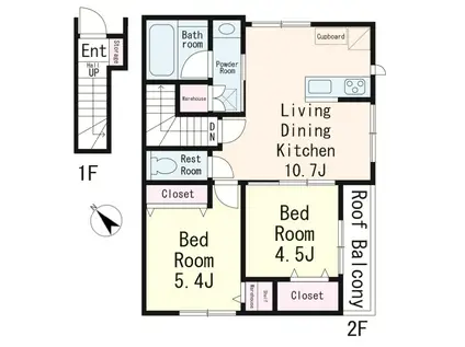 シティパル富士本(2LDK/2階)の間取り写真