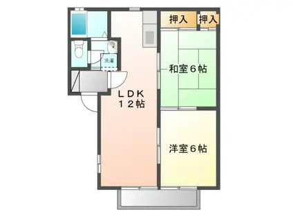 パストラーレ千里丘(2LDK/2階)の間取り写真