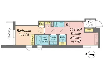 GRANDE SHAKUJIIDAI(1DK/2階)の間取り写真