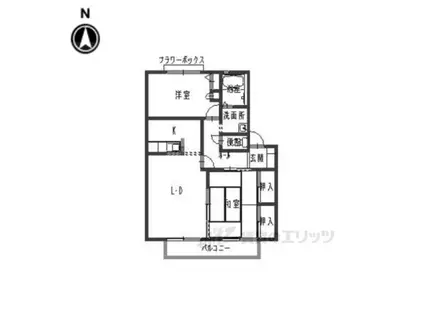 シャルマンカマダ(2LDK/2階)の間取り写真