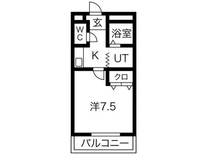 ドエルYS(1K/1階)の間取り写真