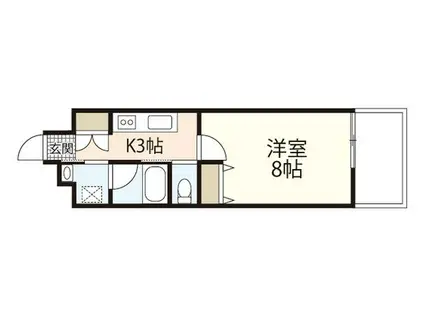 L S東荒神(1K/2階)の間取り写真