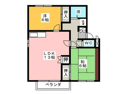 ピュアハーツ97(2LDK/2階)の間取り写真