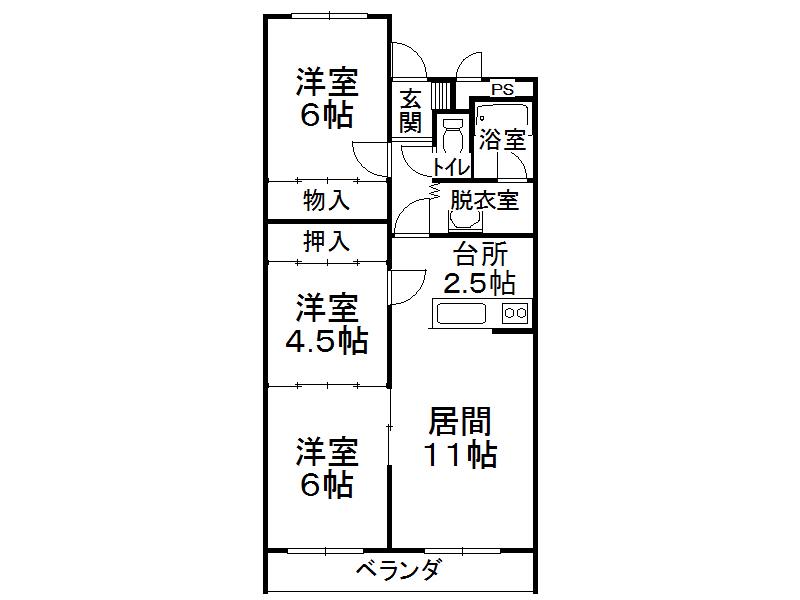 TWICE FLOWER(3LDK/3階)の間取り写真