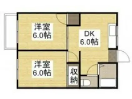 セレッソ吉岡C棟(2DK/2階)の間取り写真