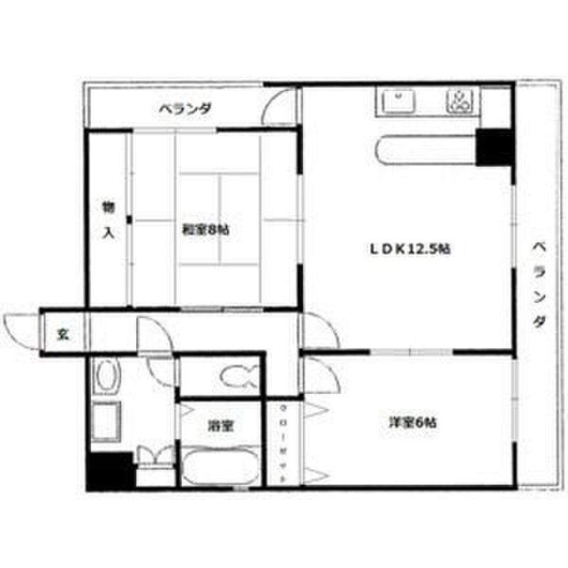 プロスピリティー四天王寺(2LDK/3階)の間取り写真