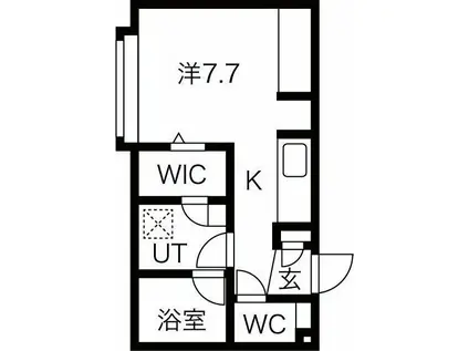 ROI CIEL(1K/4階)の間取り写真