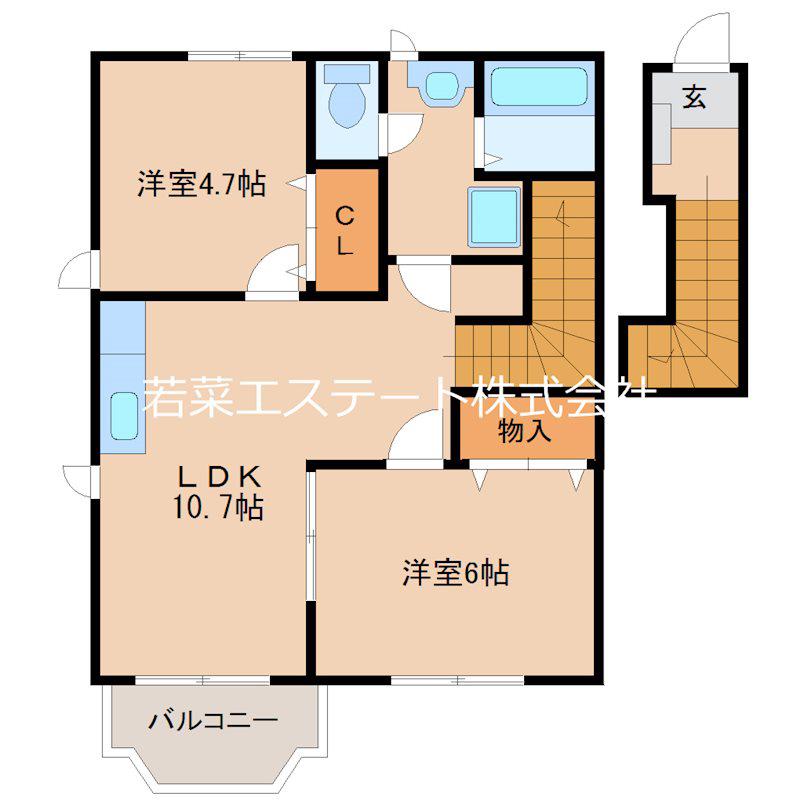 セレーノ(2LDK/2階)の間取り写真